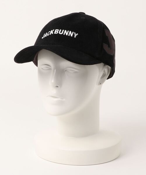 ブラック コーデュロイ ワッペンバイザー ジャックバニー 新品 ゴルフウェア ジャックバニー ワッペンサンバイザー コーデュロイ サンバイザー