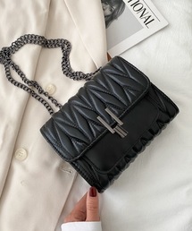 【OKUOKU　0909】ウェーブ　キルティング　チェーンショルダーバッグ　oku-bag-556-15