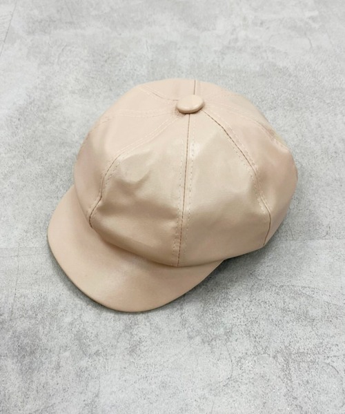 OLIVE des OLIVE（オリーブデオリーブ）の「フェイクレザーキャスケット（キャスケット・レディース・ブラック/アイボリー・FREE）」の4枚目の写真