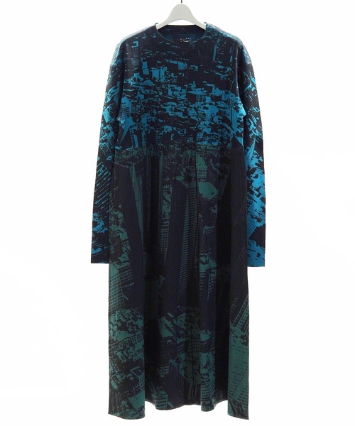NON TOKYO（ノントーキョー）の「RIB GATHER PRINT ONE-PIECE / NON-23S-0213（ワンピース・レディース・ブルー系その他/グリーン系その他・FREE）」の7枚目の写真