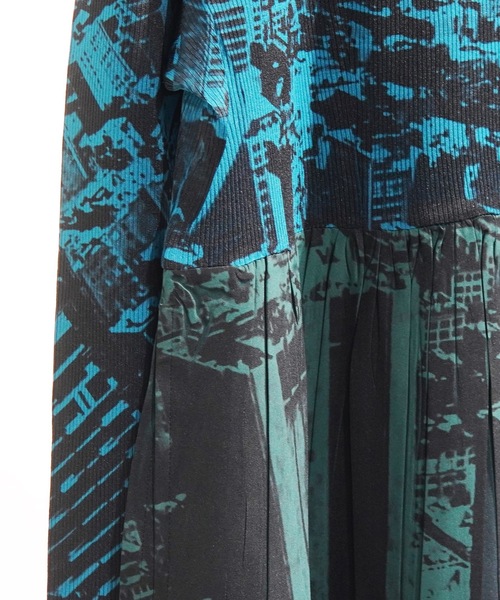 NON TOKYO（ノントーキョー）の「RIB GATHER PRINT ONE-PIECE / NON-23S-0213（ワンピース・レディース・ブルー系その他/グリーン系その他・FREE）」の9枚目の写真