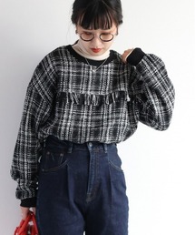 ツィードライク フリンジトップス