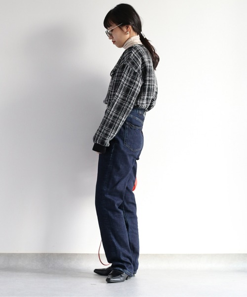 cepo（セポ）の「ツィードライク フリンジトップス（Tシャツ/カットソー・レディース・ブラック/ブラウン・M）」の3枚目の写真