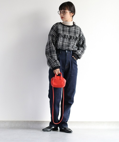 cepo（セポ）の「ツィードライク フリンジトップス（Tシャツ/カットソー・レディース・ブラック/ブラウン・M）」の15枚目の写真