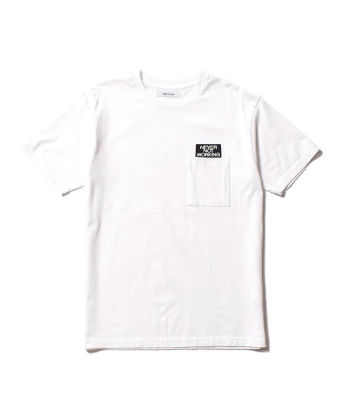 MINEDENIM(マインデニム)の「NEVER NOT WORKING Crewneck T-SH(Tシャツ/カットソー・メンズ・ホワイト/ブラック・MEDIUM/LARGE/X-LARGE)」の1枚目の写真