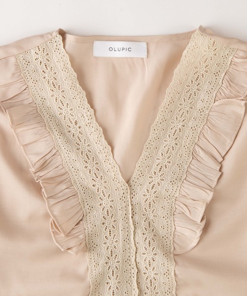 OLUPIC（オルピック）の「OLUPIC/【WEB限定】ボリュームスリーブレース切り替えフリルブラウス（シャツ/ブラウス・レディース・ホワイト/ブラック/ライトベージュ/ライトパープル・FREE）」の13枚目の写真