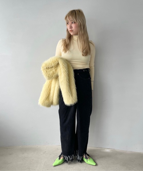 SANSeLF（サンセルフ）の「フリンジデニム【SANSeLF】sanw22a074（デニムパンツ・レディース・ブラック/ブルー・FREE）」の9枚目の写真