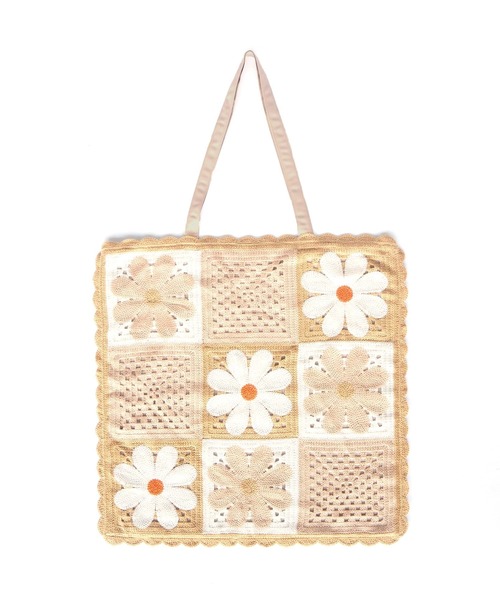 Casselini(キャセリーニ)の「Casselini(キャセリーニ)クロシェトートバッグ(トートバッグ・レディース・ピンク/ネイビー/オレンジ/ブラック/ベージュ/ブルー・FREE)」の7枚目の写真