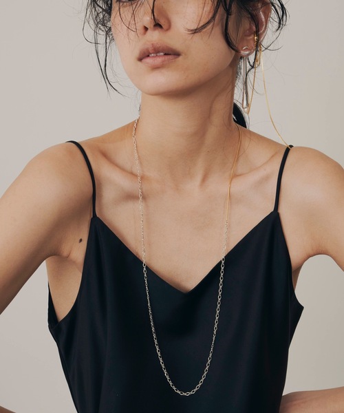 loni（ロニ）の「【金属アレルギー対応】ivy combi chain necklace （コンビチェーンロングネックレス）/ニッケルフリーメッキ（ネックレス・レディース・その他/シルバー/ゴールド・FREE）」の4枚目の写真
