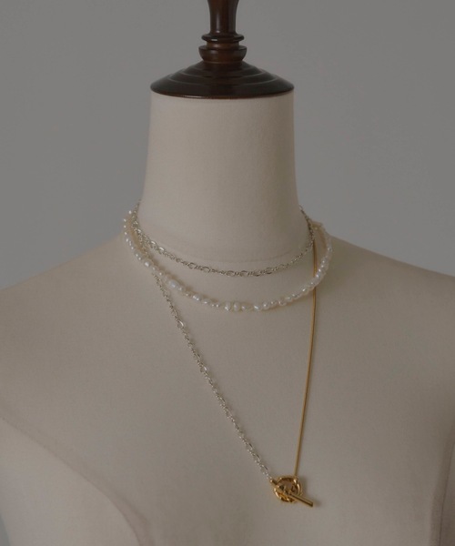 loni（ロニ）の「【金属アレルギー対応】ivy combi chain necklace （コンビチェーンロングネックレス）/ニッケルフリーメッキ（ネックレス・レディース・その他/シルバー/ゴールド・FREE）」の5枚目の写真