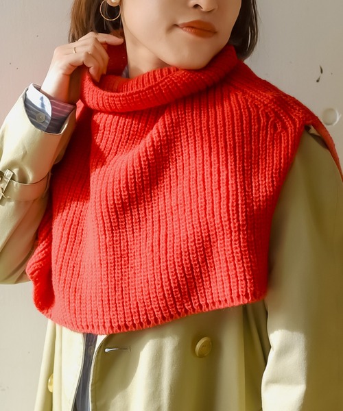 styiro（スタイロ）の「【9色展開・モチっと軽量】温もりキープハイネックスヌード ニット 軽量（ネックウォーマー/スヌード・レディース・ブラック/アイボリー/ブラウン/ベージュ/グレー/レッド/オレンジ/グリーン/チョコ/ブルー・FREE）」の18枚目の写真