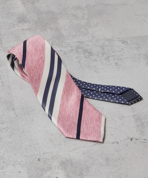 MEN'S BIGI（メンズビギ）の「メランジスタライプ/ドットネクタイ（ネクタイ・メンズ・ライトグレー/ピンク/ネイビー・FREE）」の3枚目の写真