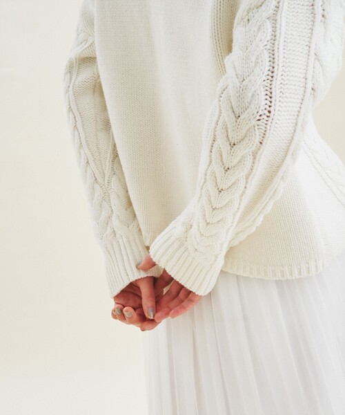 グレースコンチネンタル ケーブル刺繍ニットトップ 【公式通販】