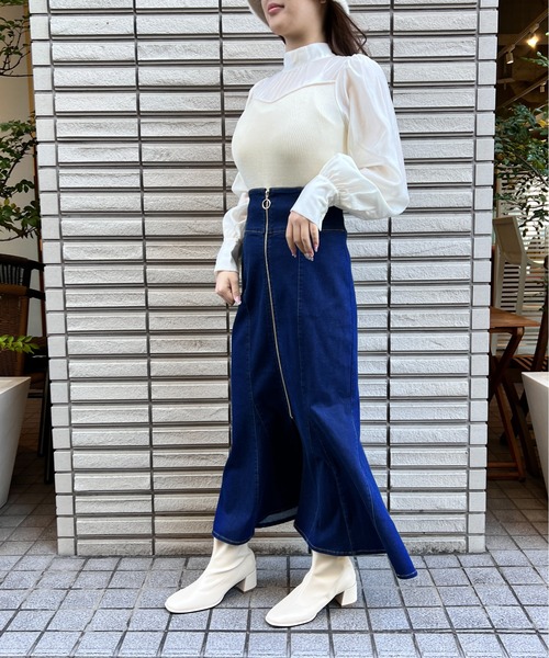 NOMAE（ノーマエ）の「ニットビスチェ切替ブラウス（シャツ/ブラウス・レディース・ホワイト/ライトグレー/ブラック/ライトピンク・FREE）」の7枚目の写真