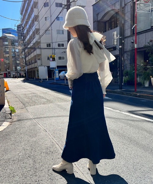 NOMAE（ノーマエ）の「ニットビスチェ切替ブラウス（シャツ/ブラウス・レディース・ホワイト/ライトグレー/ブラック/ライトピンク・FREE）」の9枚目の写真