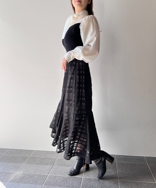 NOMAE（ノーマエ）の「ニットビスチェ切替ブラウス（シャツ/ブラウス・レディース・ホワイト/ライトグレー/ブラック/ライトピンク・FREE）」の20枚目の写真