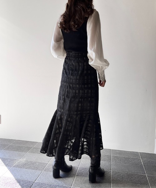 NOMAE（ノーマエ）の「ニットビスチェ切替ブラウス（シャツ/ブラウス・レディース・ホワイト/ライトグレー/ブラック/ライトピンク・FREE）」の21枚目の写真