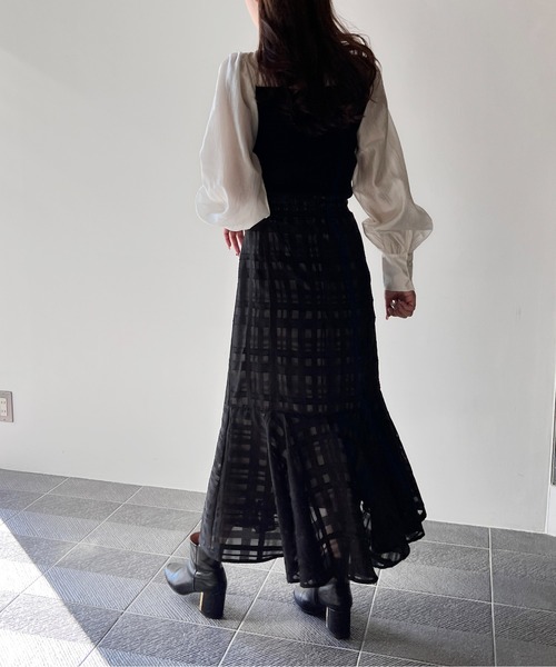 NOMAE（ノーマエ）の「ニットビスチェ切替ブラウス（シャツ/ブラウス・レディース・ホワイト/ライトグレー/ブラック/ライトピンク・FREE）」の22枚目の写真