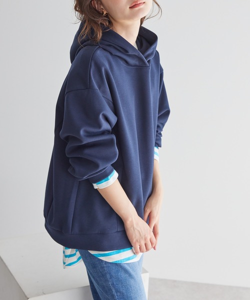 AMERICAN HOLIC(アメリカンホリック)の「軽っとポンチパーカー(スウェット・レディース・ライラック/オフホワイト/グレイッシュベージュ/ネイビー/イエロー・M/L)」の4枚目の写真