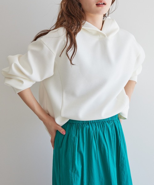 AMERICAN HOLIC(アメリカンホリック)の「軽っとポンチパーカー(スウェット・レディース・ライラック/オフホワイト/グレイッシュベージュ/ネイビー/イエロー・M/L)」の2枚目の写真