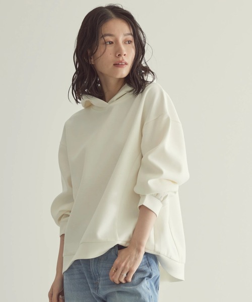 AMERICAN HOLIC(アメリカンホリック)の「軽っとポンチパーカー(スウェット・レディース・ライラック/オフホワイト/グレイッシュベージュ/ネイビー/イエロー・M/L)」の15枚目の写真