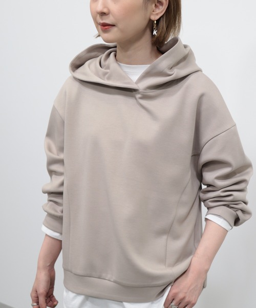 AMERICAN HOLIC(アメリカンホリック)の「軽っとポンチパーカー(スウェット・レディース・ライラック/オフホワイト/グレイッシュベージュ/ネイビー/イエロー・M/L)」の6枚目の写真