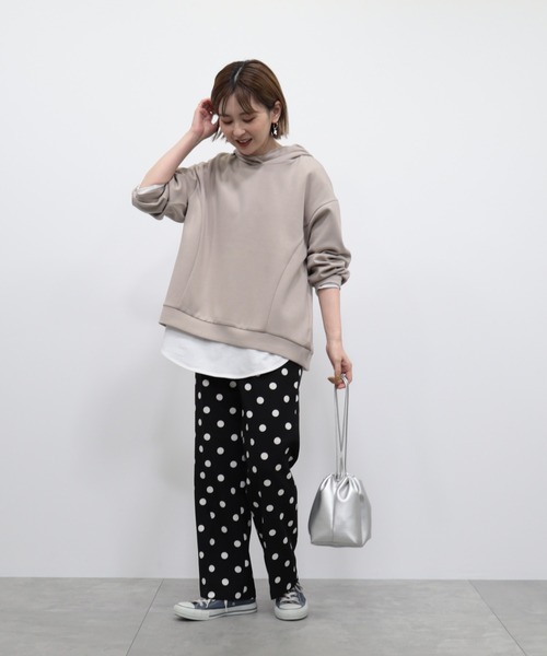 AMERICAN HOLIC(アメリカンホリック)の「軽っとポンチパーカー(スウェット・レディース・ライラック/オフホワイト/グレイッシュベージュ/ネイビー/イエロー・M/L)」の9枚目の写真