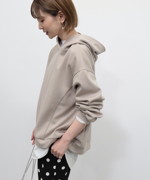 AMERICAN HOLIC(アメリカンホリック)の「軽っとポンチパーカー(スウェット・レディース・ライラック/オフホワイト/グレイッシュベージュ/ネイビー/イエロー・M/L)」の7枚目の写真