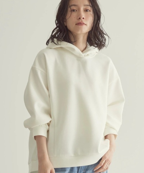 AMERICAN HOLIC(アメリカンホリック)の「軽っとポンチパーカー(スウェット・レディース・ライラック/オフホワイト/グレイッシュベージュ/ネイビー/イエロー・M/L)」の14枚目の写真