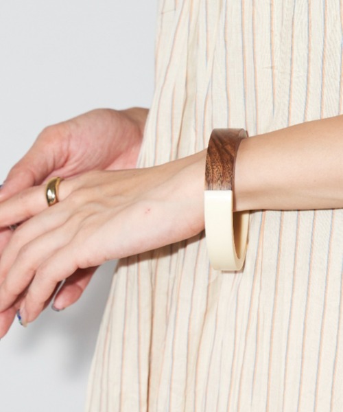 セール】ツートンウッドバングル（バングル/リストバンド）｜Auntie