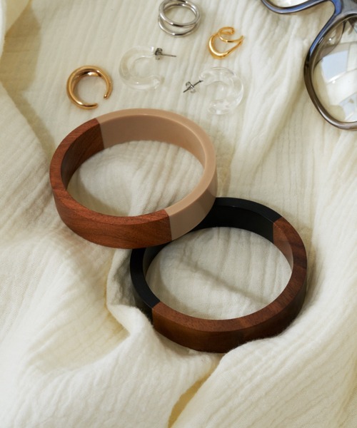 木製バングル　ウッドバングル ウッドバングル バングル ウッド 天然 シンプル アクセサリー 木