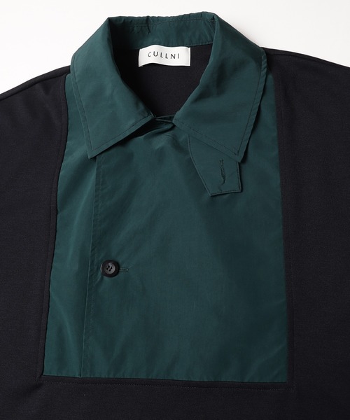 23ss CULLNI ブラック 半袖シャツ CULLNI（クルニ）の「23-SS-037 / Layered Front Short Sleeve