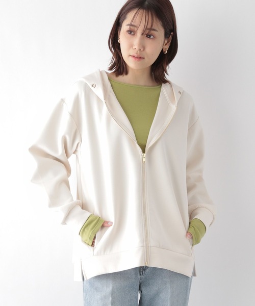 GLOBAL WORK(グローバルワーク)の「ライトクッションZIPパーカー/167620(パーカー・レディース・アイボリー/グレイッシュベージュ/モカ/ダークグレー・MEDIUM/LARGE)」の8枚目の写真