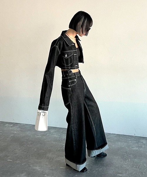 PAGEBOY(ページボーイ)の「CORE / Wウエストルーズデニム(デニムパンツ・レディース・ブラック/グレー・S/M)」の14枚目の写真