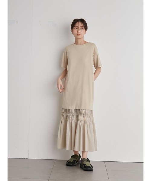 【美品emmi atelier エミアトリエチェック柄シャツドッキングワンピース emmi（エミ）の「【emmi atelier】Shirt付ドッキングワンピース