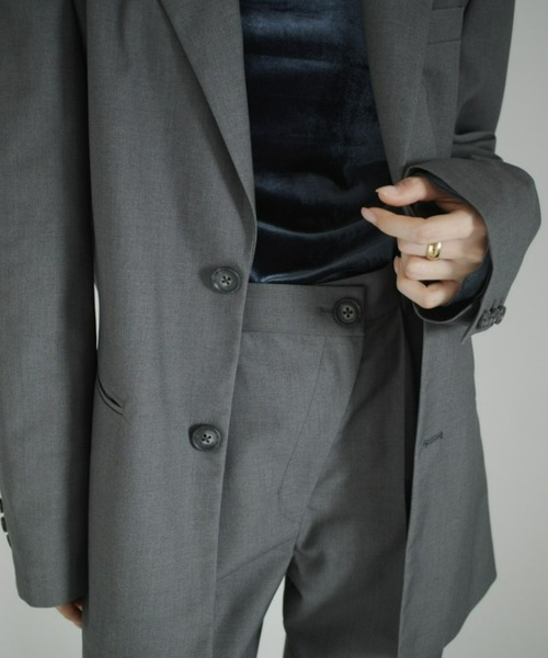 INTER FACTORY(インターファクトリー)の「RUKA - アシンメトリーデザインスラックス made in INTER FACTORY(その他パンツ・レディース・ネイビー/グレー・SMALL/MEDIUM)」の10枚目の写真