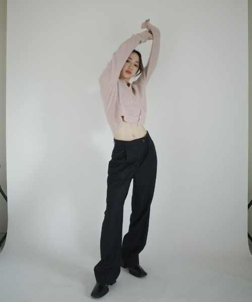 RUKA - アシンメトリーデザインスラックス made in INTER FACTORY