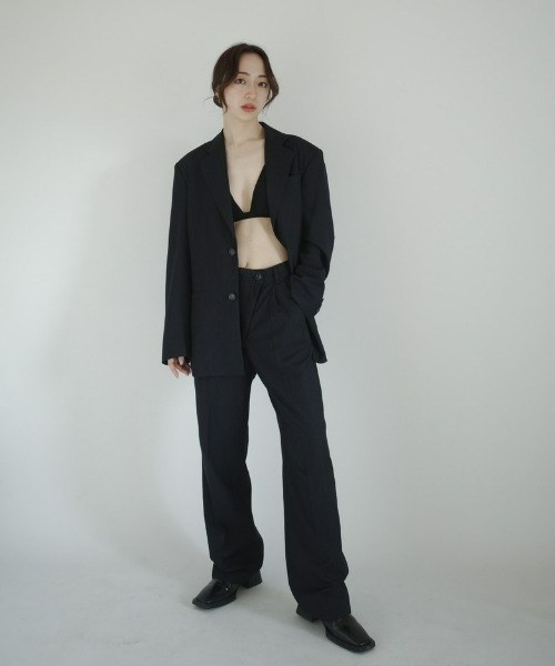 RUKA - アシンメトリーデザインスラックス made in INTER FACTORY