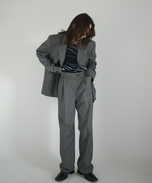 INTER FACTORY(インターファクトリー)の「RUKA - アシンメトリーデザインスラックス made in INTER FACTORY(その他パンツ・レディース・ネイビー/グレー・SMALL/MEDIUM)」の20枚目の写真