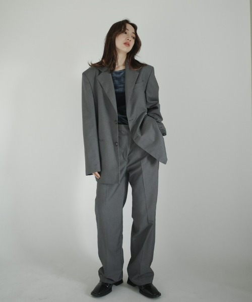 INTER FACTORY(インターファクトリー)の「RUKA - アシンメトリーデザインスラックス made in INTER FACTORY(その他パンツ・レディース・ネイビー/グレー・SMALL/MEDIUM)」の18枚目の写真