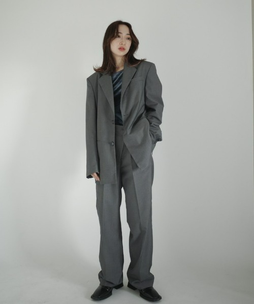 INTER FACTORY(インターファクトリー)の「RUKA - アシンメトリーデザインスラックス made in INTER FACTORY(その他パンツ・レディース・ネイビー/グレー・SMALL/MEDIUM)」の19枚目の写真