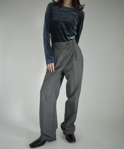 RUKA - アシンメトリーデザインスラックス made in INTER FACTORY