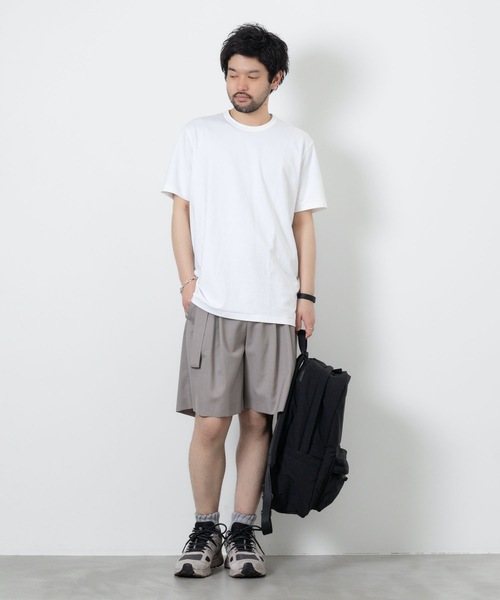 ATTACHMENT（アタッチメント）の「WO/TAウォッシャブルトロピカル ベルテッドショーツ  /  WO/TA WASHABLE TROPICAL BELTED SHORTS（スラックス・メンズ・ブラック/グレー・2/1/3）」の10枚目の写真
