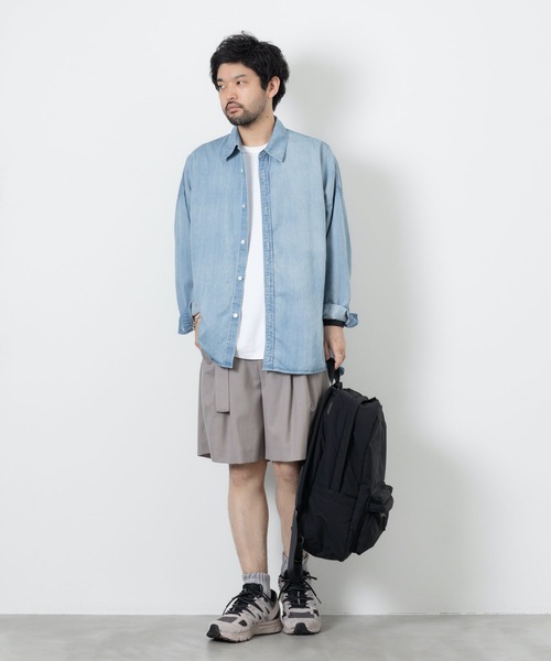 ATTACHMENT（アタッチメント）の「WO/TAウォッシャブルトロピカル ベルテッドショーツ  /  WO/TA WASHABLE TROPICAL BELTED SHORTS（スラックス・メンズ・ブラック/グレー・2/1/3）」の13枚目の写真