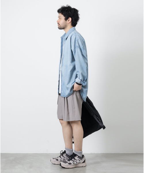ATTACHMENT（アタッチメント）の「WO/TAウォッシャブルトロピカル ベルテッドショーツ  /  WO/TA WASHABLE TROPICAL BELTED SHORTS（スラックス・メンズ・ブラック/グレー・2/1/3）」の14枚目の写真
