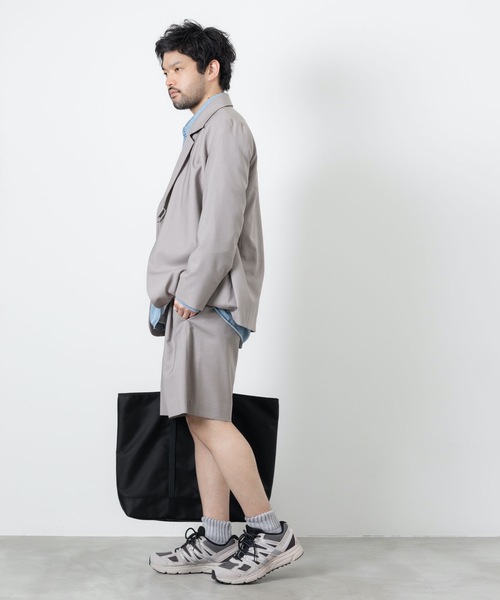 ATTACHMENT（アタッチメント）の「WO/TAウォッシャブルトロピカル ベルテッドショーツ  /  WO/TA WASHABLE TROPICAL BELTED SHORTS（スラックス・メンズ・ブラック/グレー・2/1/3）」の17枚目の写真