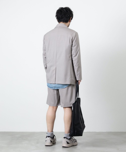 ATTACHMENT（アタッチメント）の「WO/TAウォッシャブルトロピカル ベルテッドショーツ  /  WO/TA WASHABLE TROPICAL BELTED SHORTS（スラックス・メンズ・ブラック/グレー・2/1/3）」の18枚目の写真