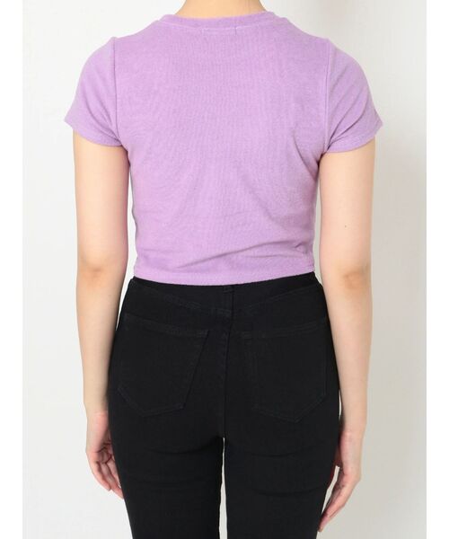 MURUA（ムルーア）の「パイルクロップドTシャツ（Tシャツ/カットソー・レディース・ブラック/パープル・FREE）」の15枚目の写真