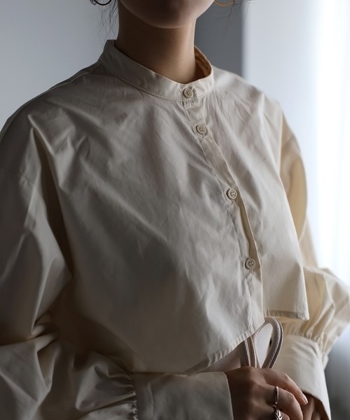 r.（アールドット）の「ブロード クロップド フレアブラウス（シャツ/ブラウス・レディース・ホワイト/グレー/ブラック/ライトブルー/アイボリー・FREE）」の17枚目の写真