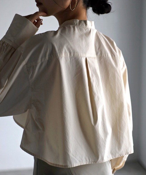 r.（アールドット）の「ブロード クロップド フレアブラウス（シャツ/ブラウス・レディース・ホワイト/グレー/ブラック/ライトブルー/アイボリー・FREE）」の19枚目の写真